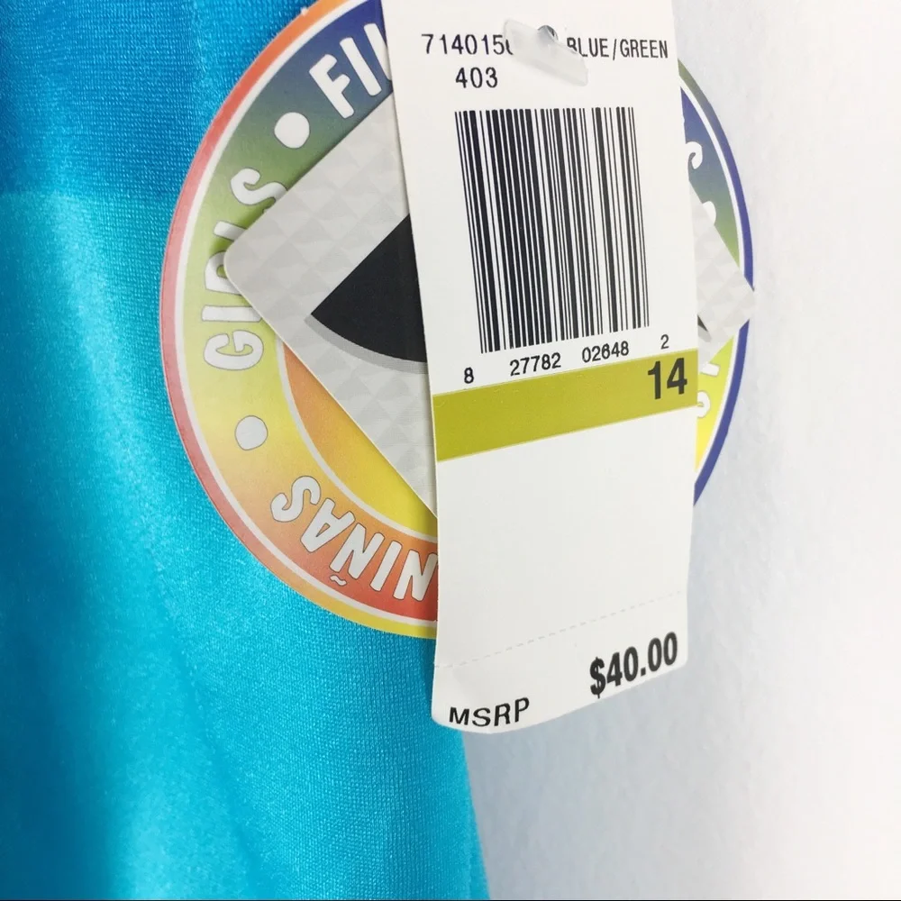 New Girls Blue Green‎ Speedo Swimsuit 14